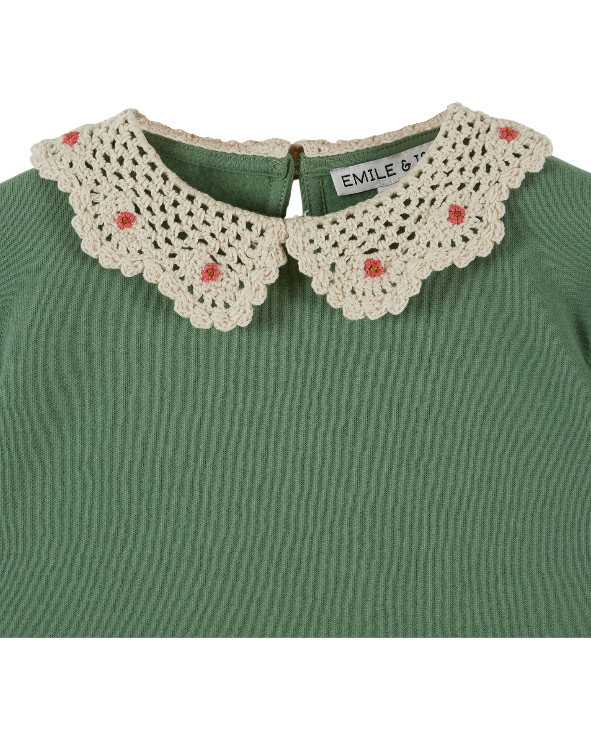 SWEATSHIRT WITH CROCHETED COLLAR