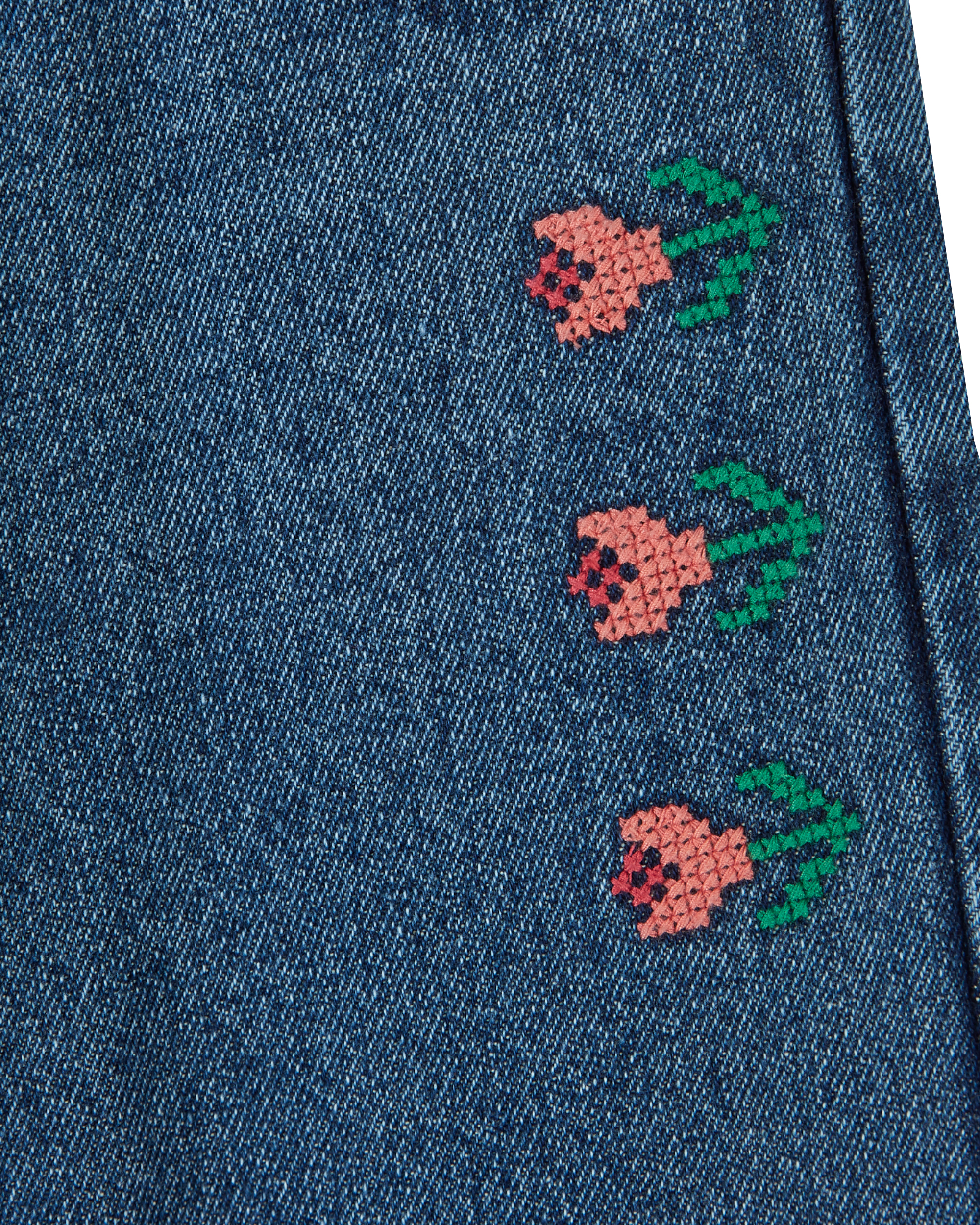 EMBROIDERED DENIM TROUSERS