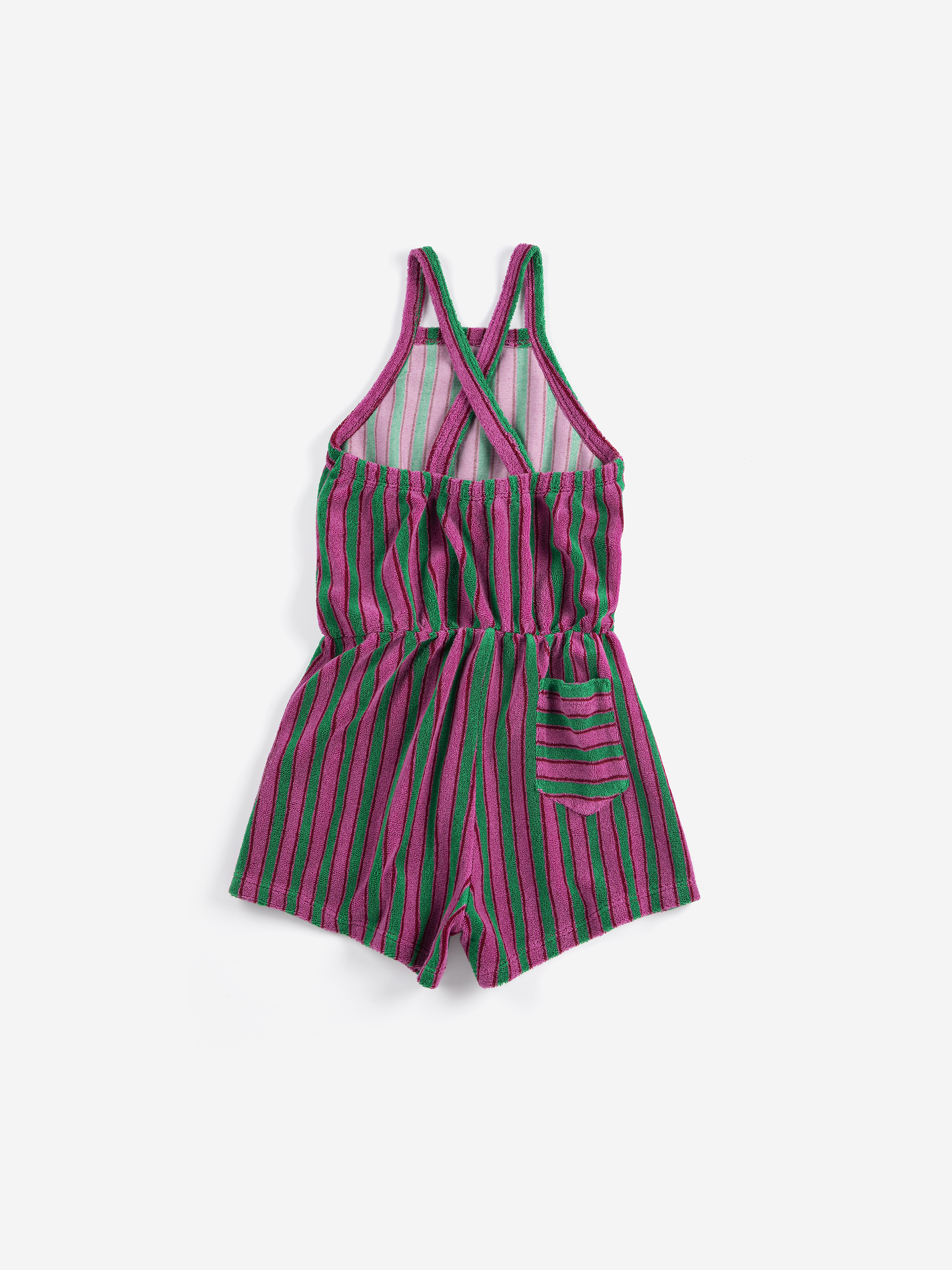 STRIPED TERRY CLOTH PLAYSUIT