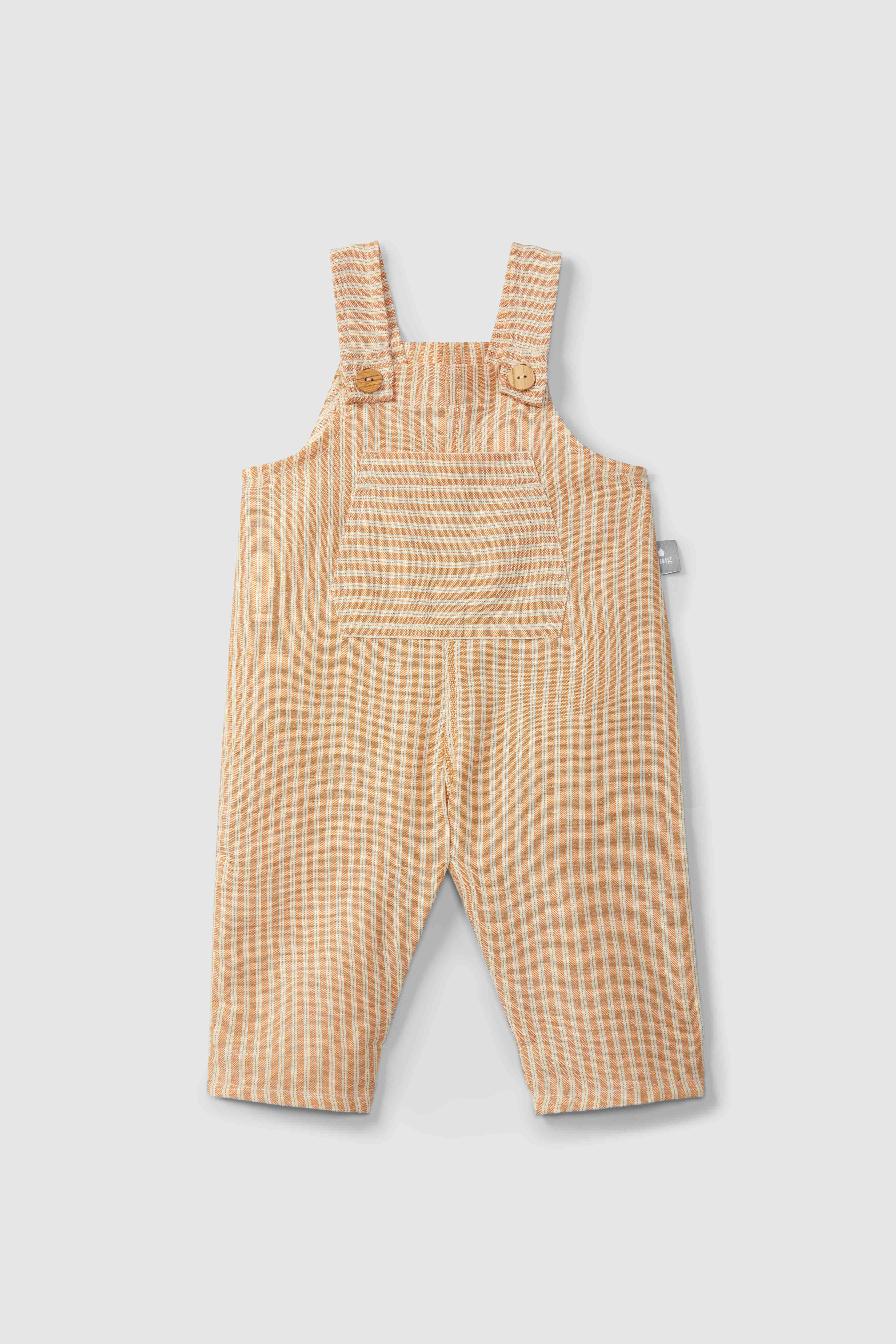 DUNGAREES IN STRIPED FABRIC
