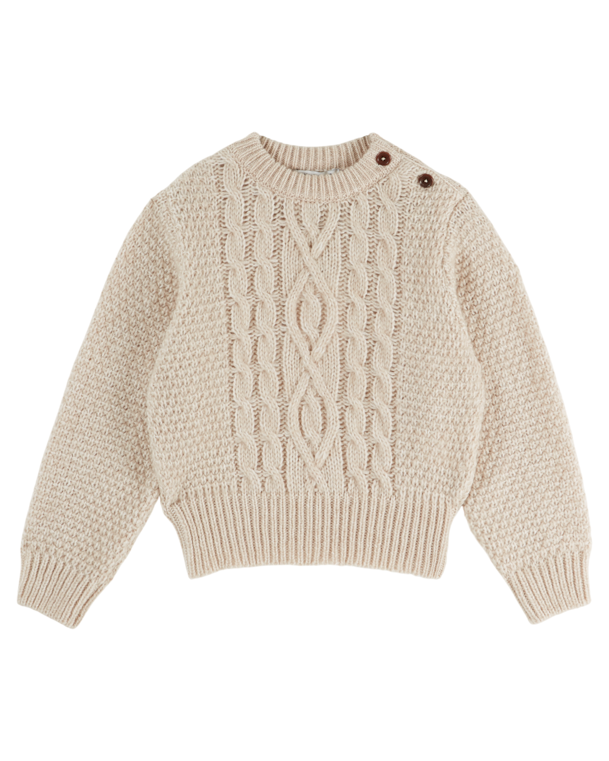 SOFT ARAN KNIT SWEATER
