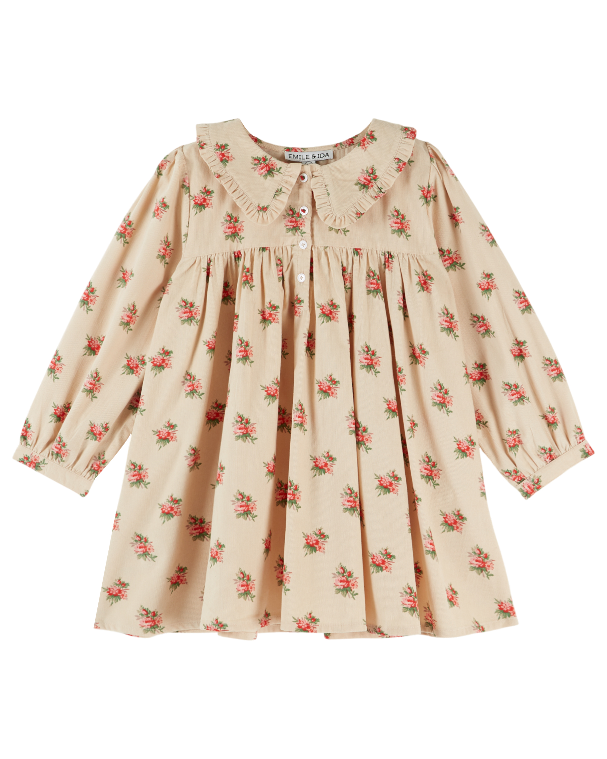 LOOSE-FIT DRESS WITH RUFFLE COLLAR