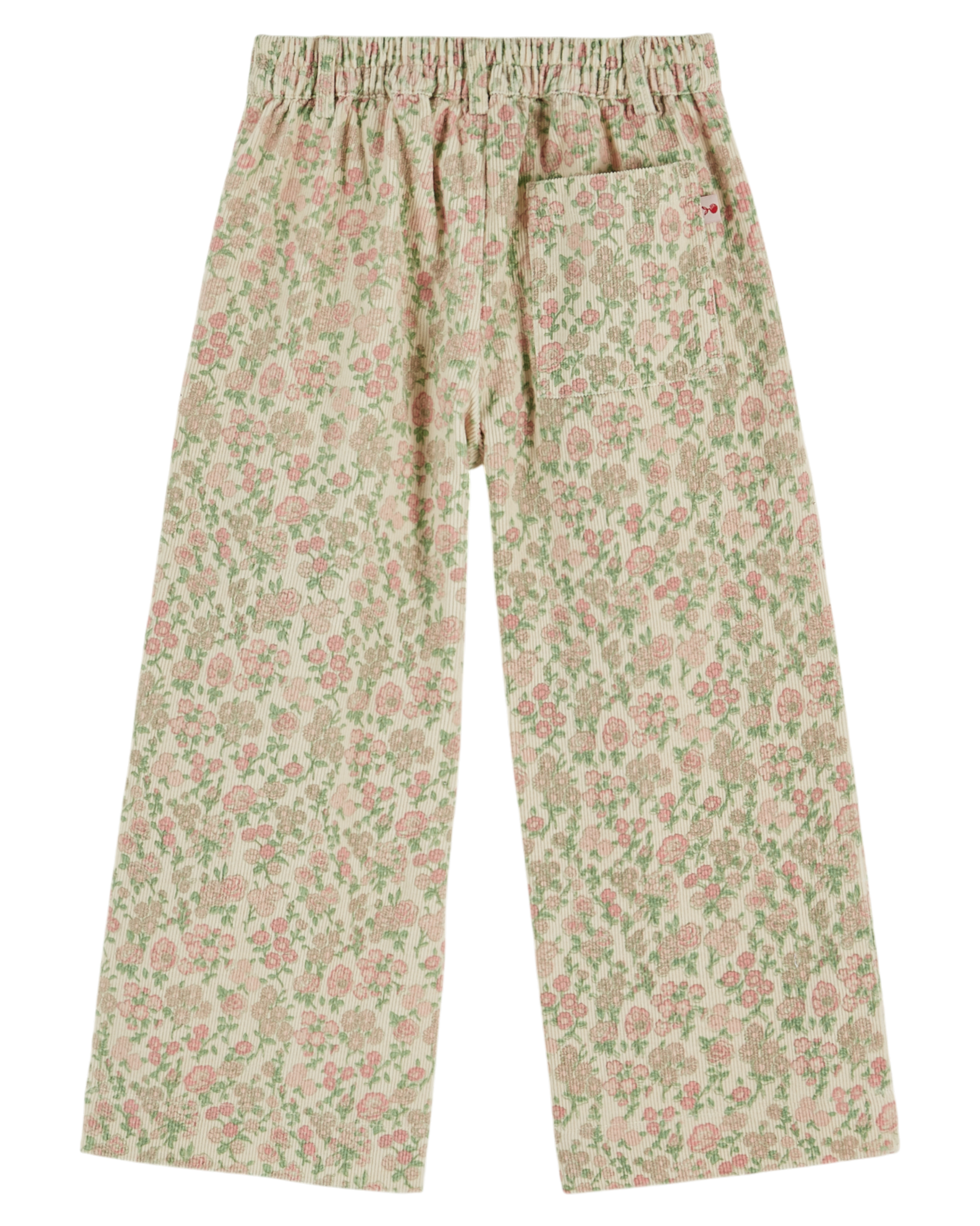 WIDE-LEG VELVET PRINT TROUSERS