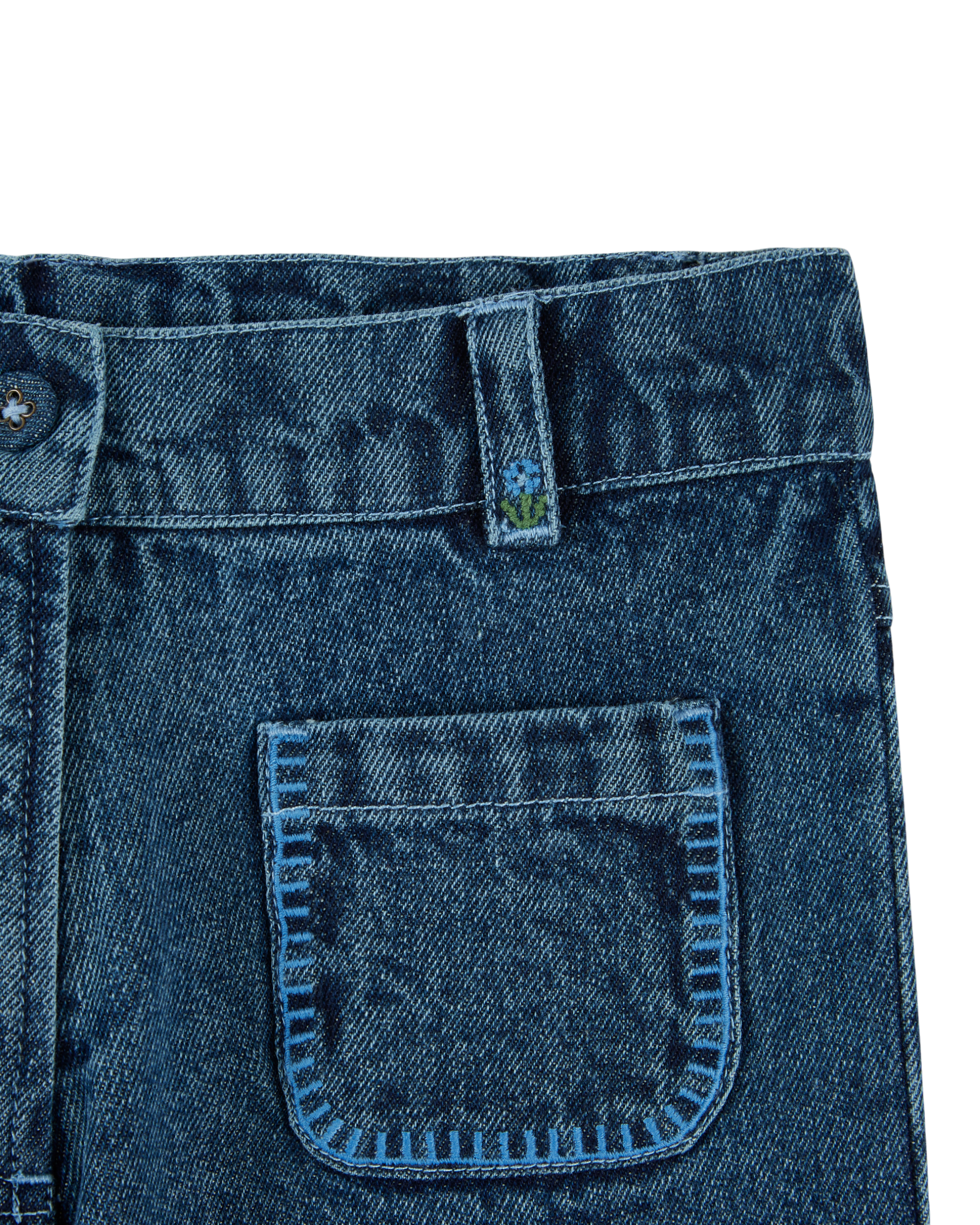 EMBROIDERED POCKET JEANS