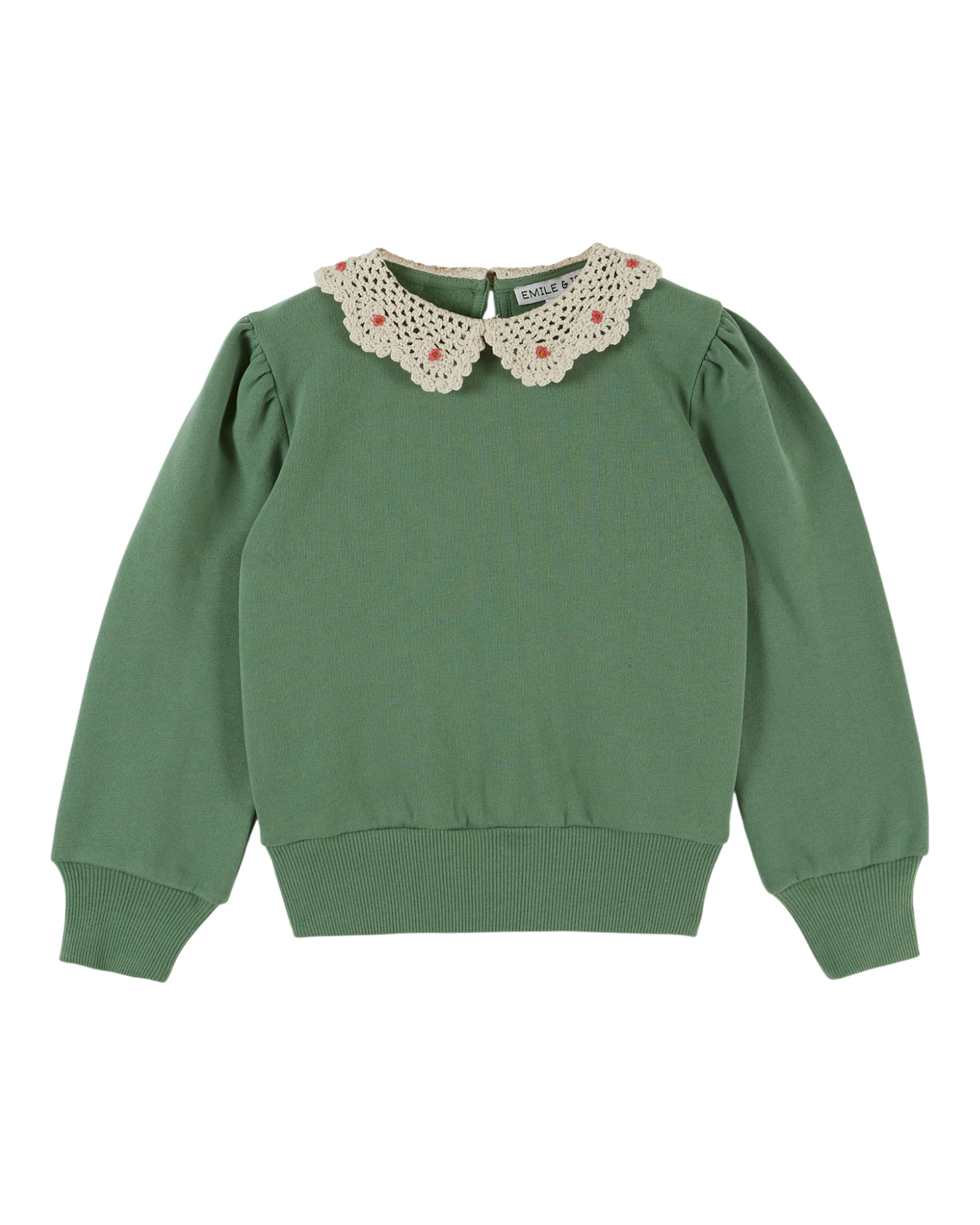 SWEATSHIRT WITH CROCHETED COLLAR