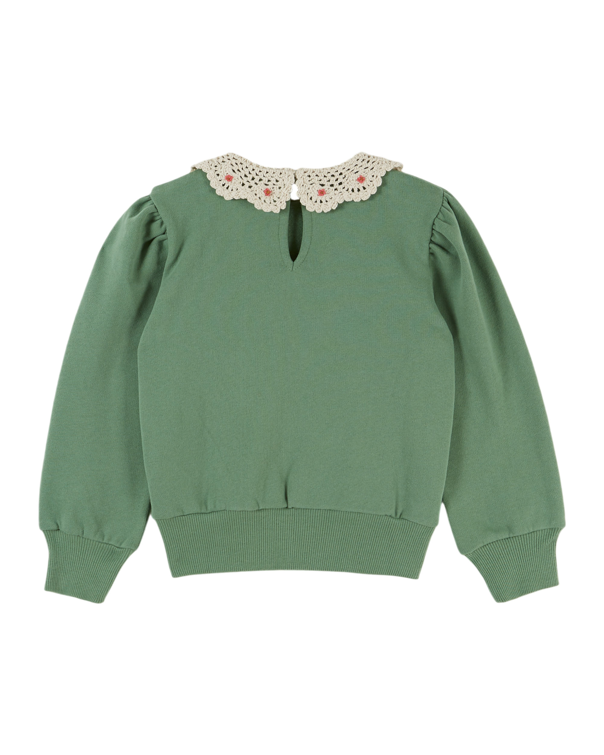 SWEATSHIRT WITH CROCHETED COLLAR