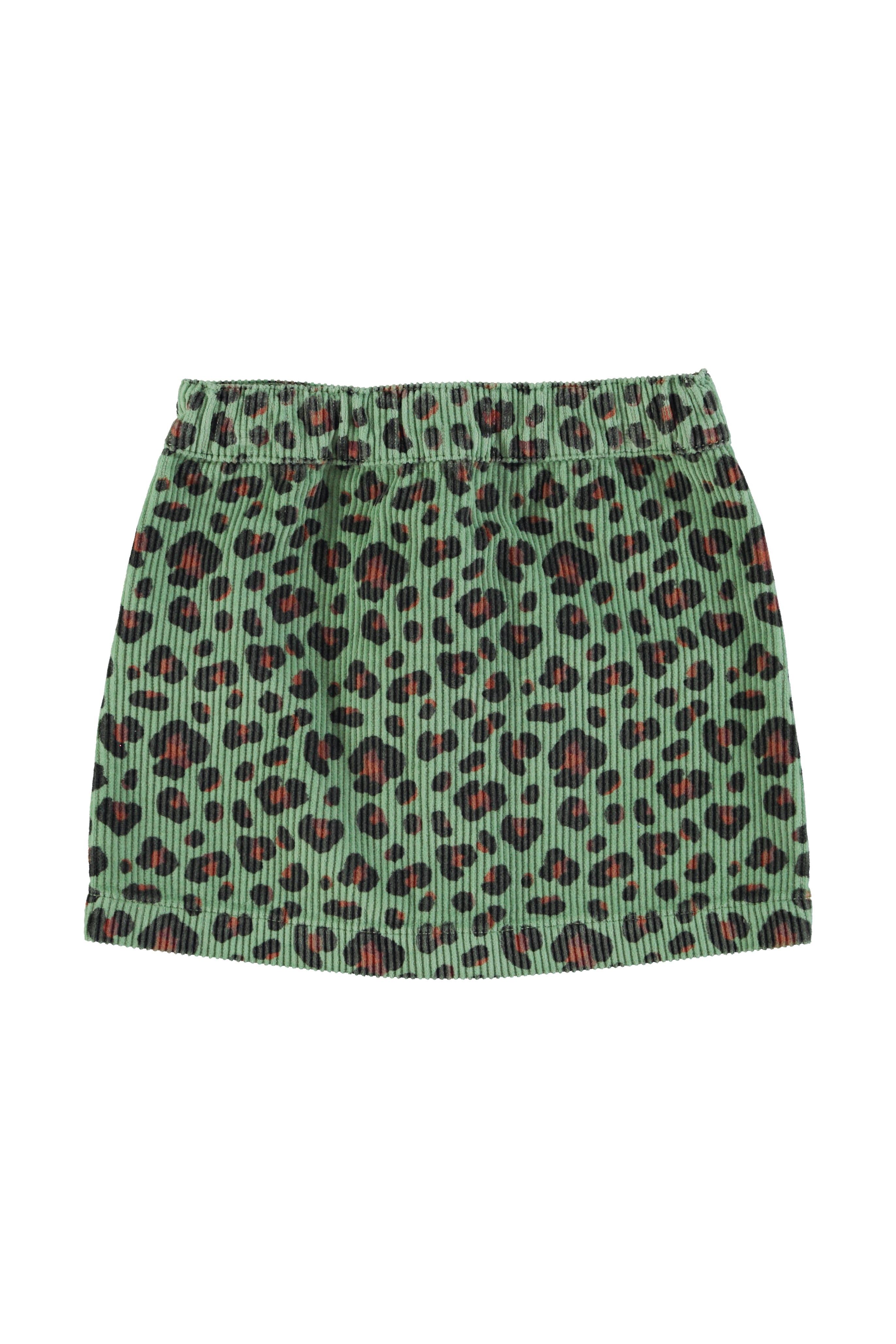 SHORT SKIRT GREEN W/ ANIMAL PRINT