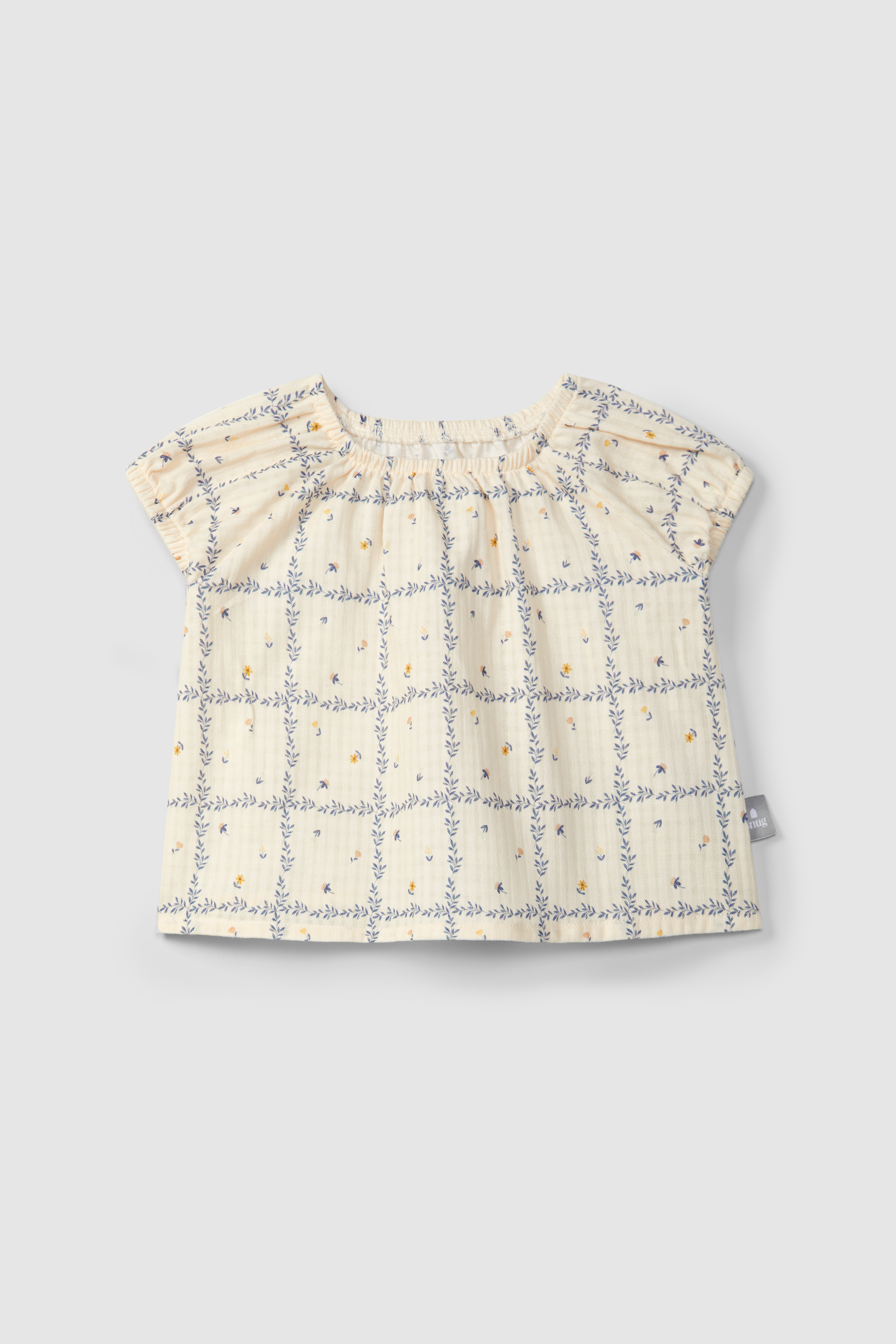 BLOUSE PRINTED TEXTURED COTTON