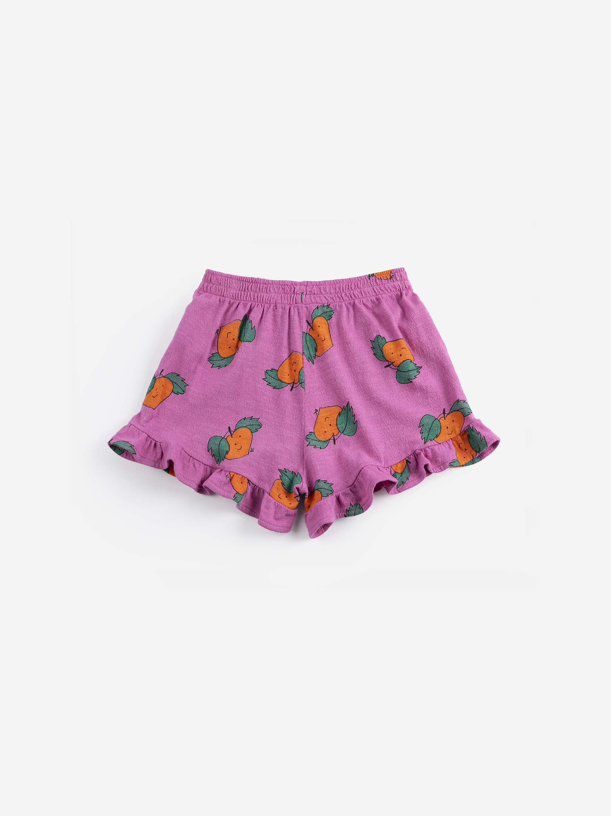 TANGERINE ALL OVER RUFFLED SHORTS