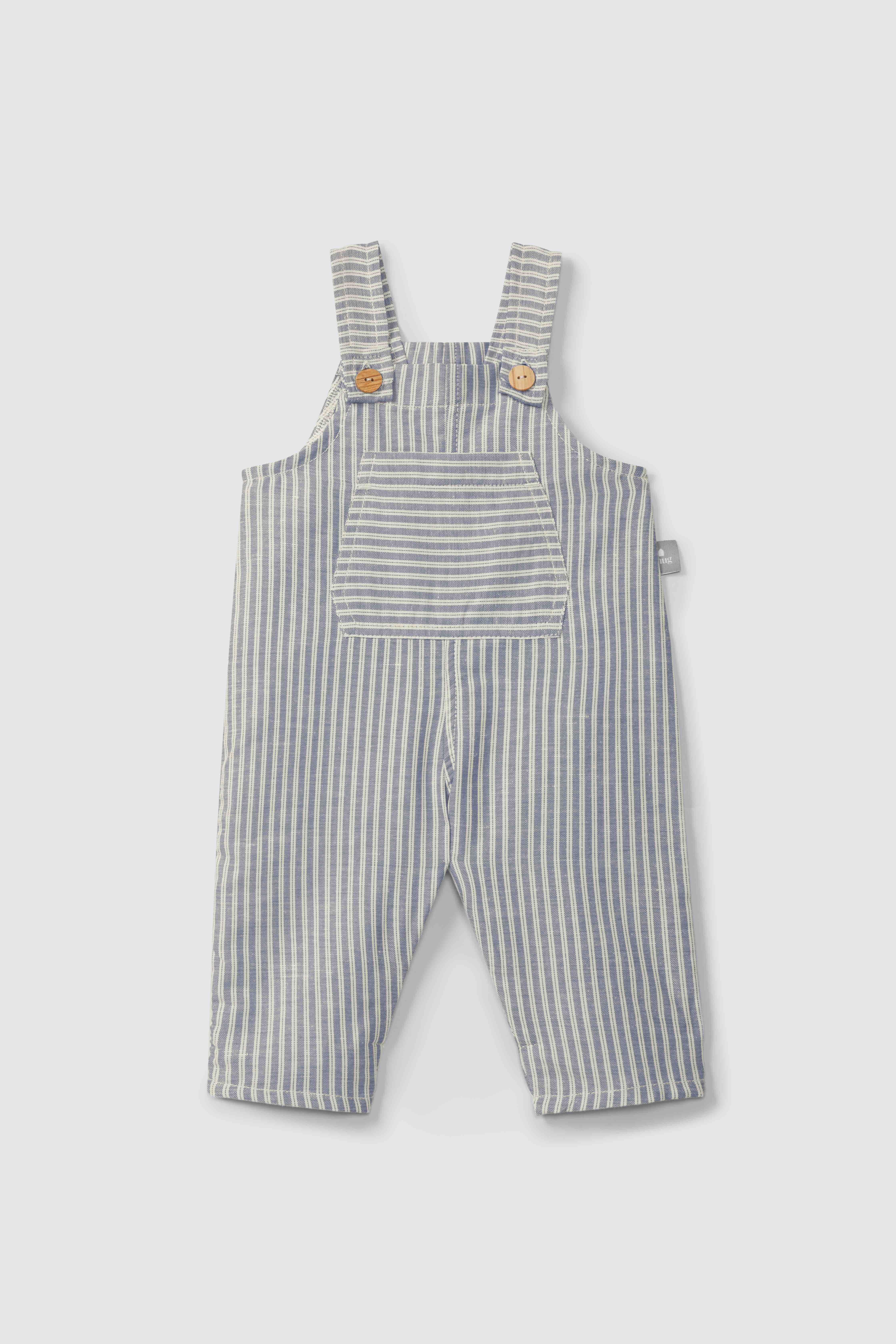 DUNGAREES IN STRIPED FABRIC