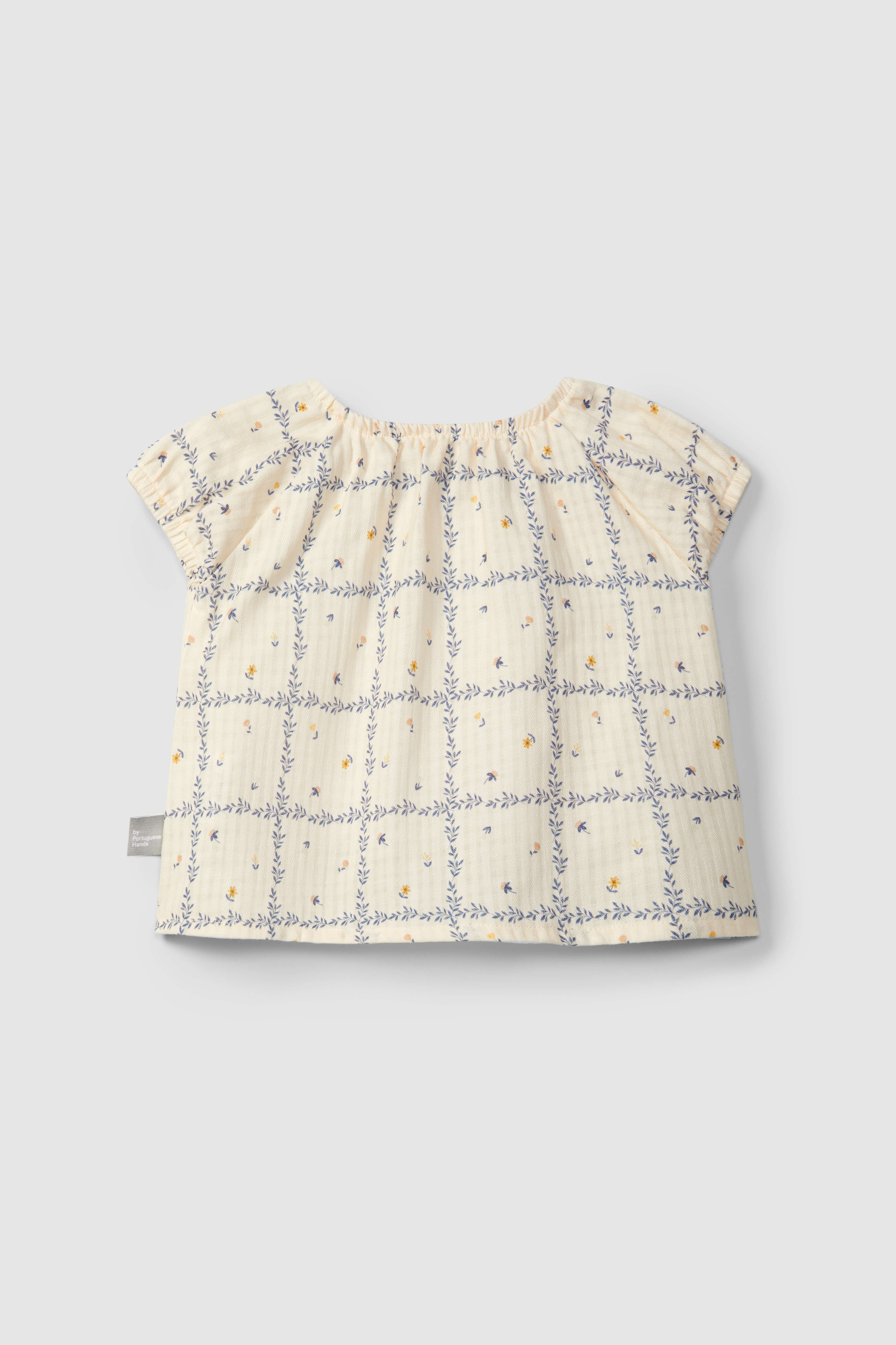BLOUSE PRINTED TEXTURED COTTON