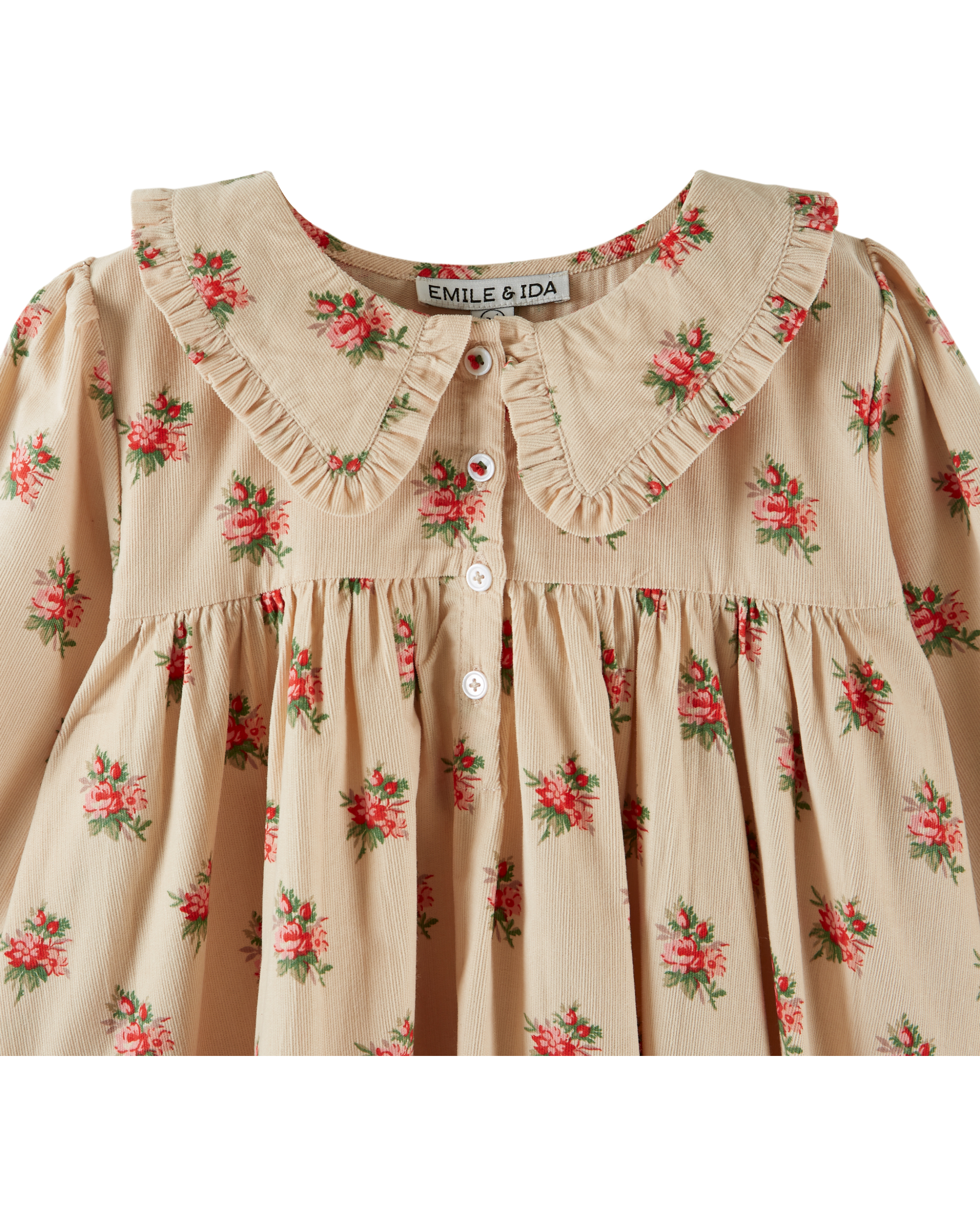 LOOSE-FIT DRESS WITH RUFFLE COLLAR