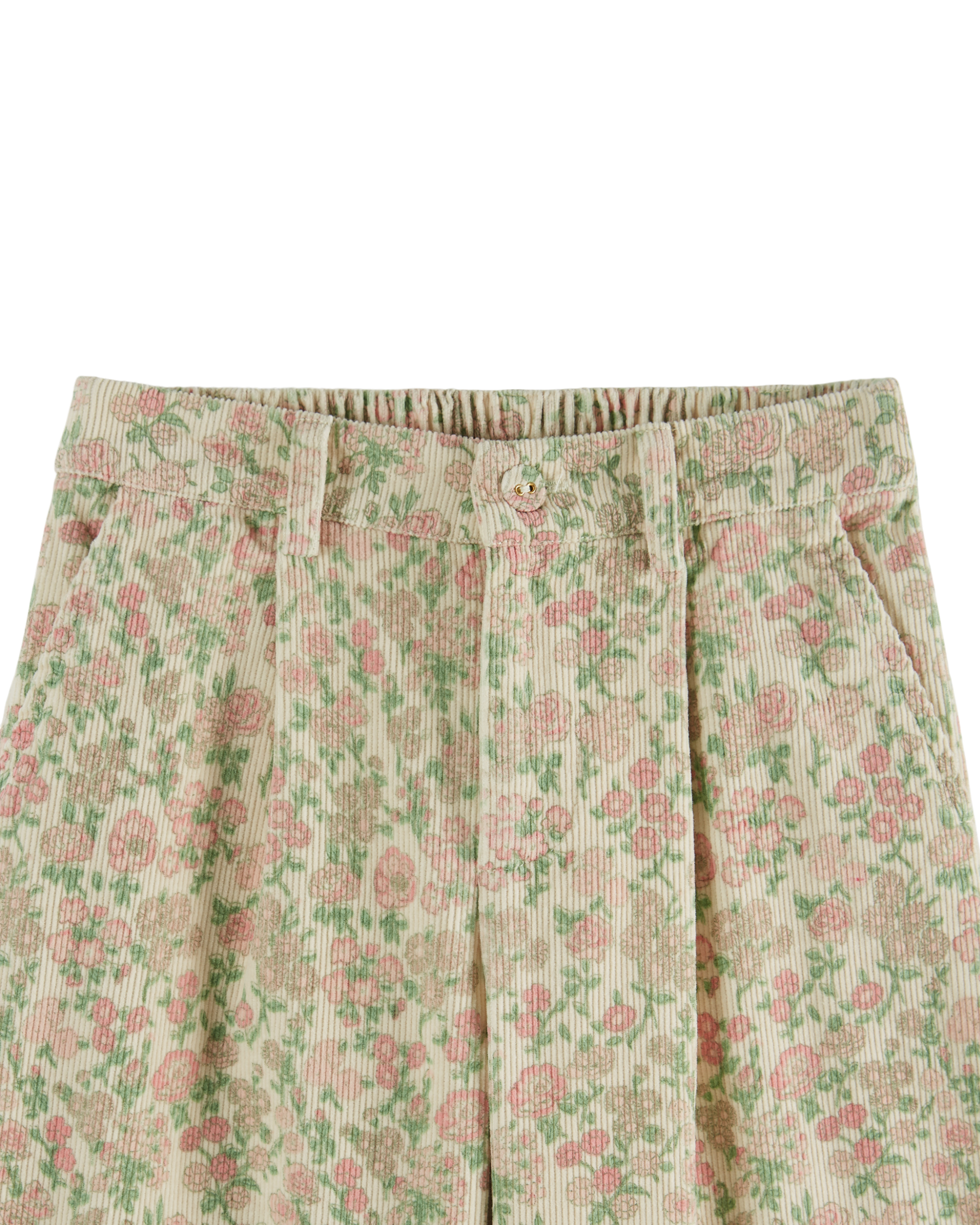 WIDE-LEG VELVET PRINT TROUSERS