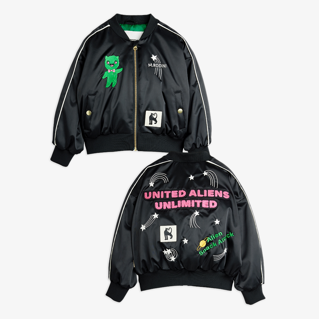 UNITED ALIENS UNLIMITED SATIN BASEBALL JACKET