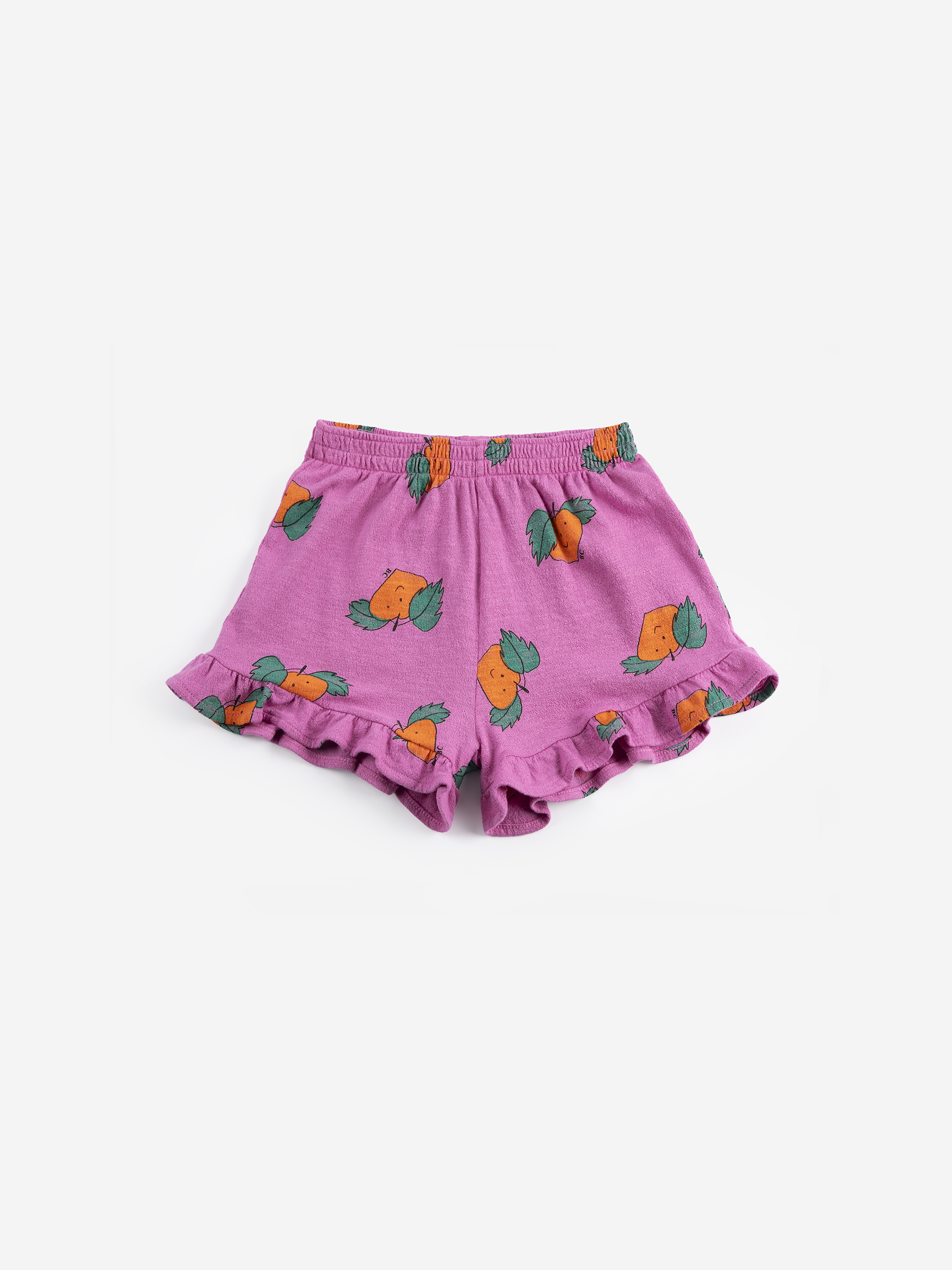 TANGERINE ALL OVER RUFFLED SHORTS