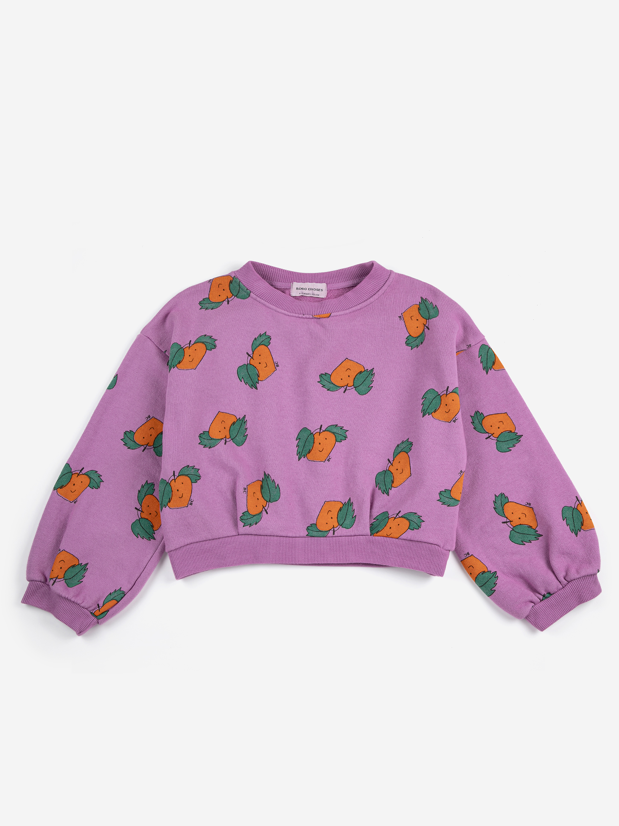 TANGERINE ALL OVER CROPPED SWEATSHIRT