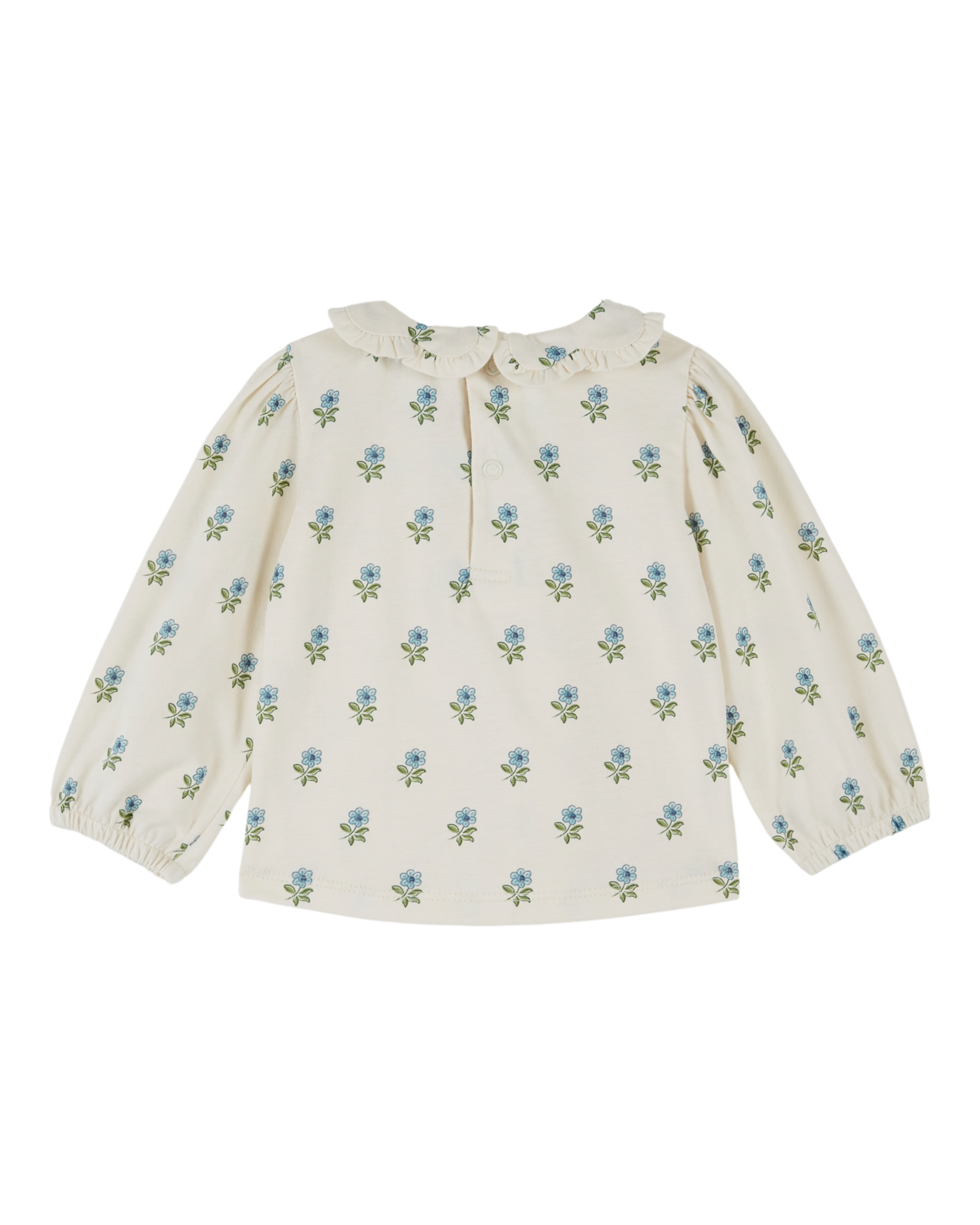 FLORAL-COLLAR JERSEY BLOUSE